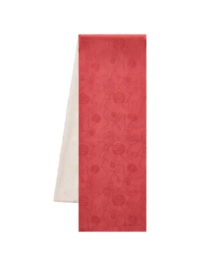 Shanghai Tang Patterned Scarf In Red