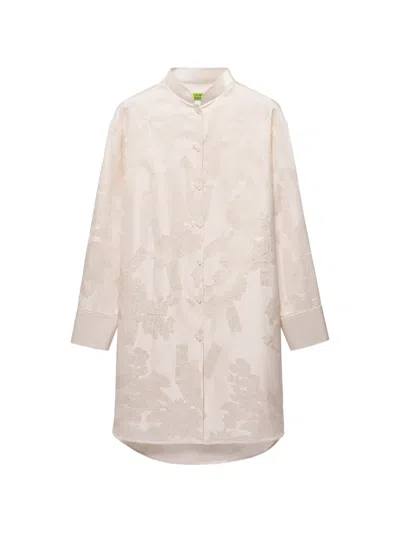 Shanghai Tang Patterned-jacquard Shirt Dress In Neutral