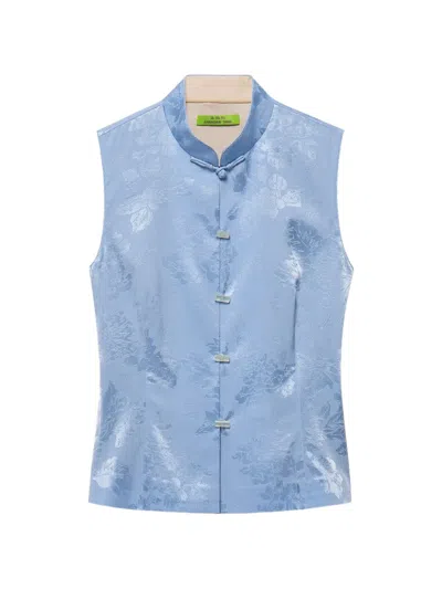 Shanghai Tang Qipao Floral-jacquard Top In Multi