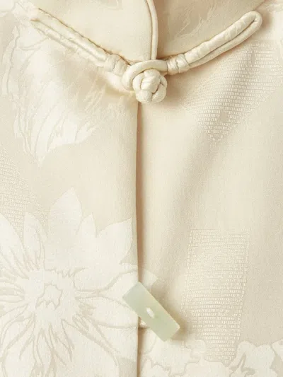 Shanghai Tang Qipao Floral-jacquard Top In White