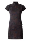 Shanghai Tang Qipao Jacquard Floral-print Dress In Multi