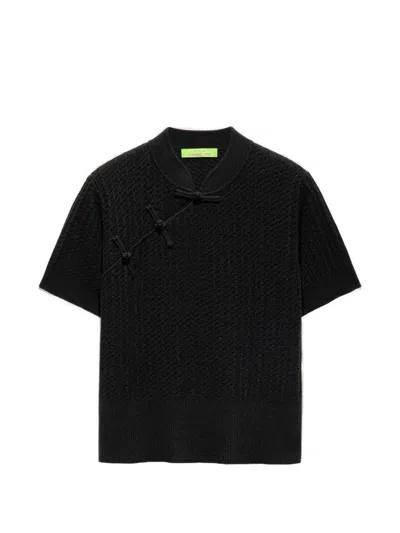 Shanghai Tang Qipao Knitted Top In Black