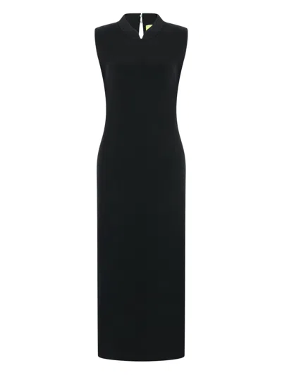 Shanghai Tang Qipao Midi Dress In Black