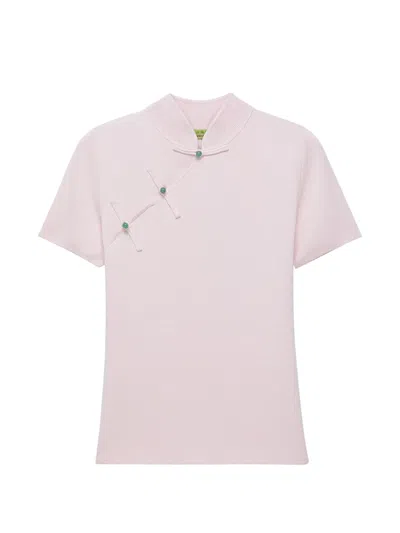 Shanghai Tang Qipao Polo Top In Pink