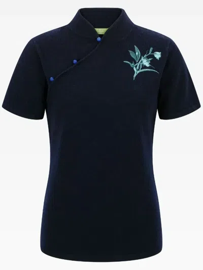Shanghai Tang Qipao Top In Blue
