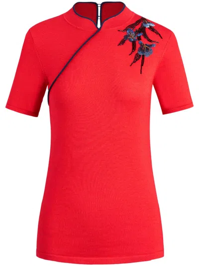 Shanghai Tang Qipao Top In Red