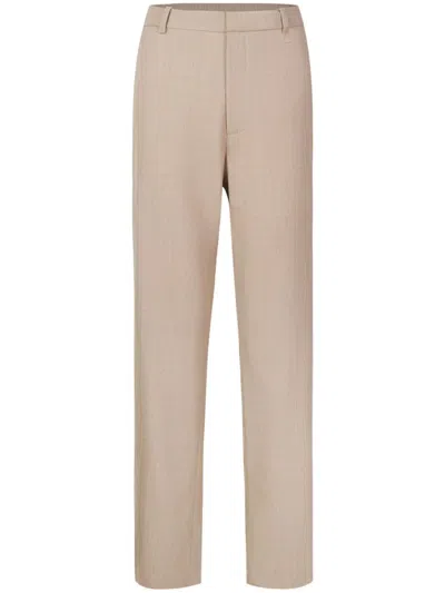 Shanghai Tang Rear Elasticated-waistband Tailored Trousers In Neutrals