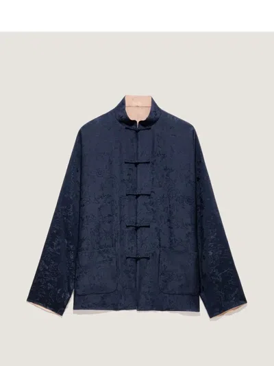 Shanghai Tang Reversible Floral Jacket In Blue