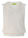 Shanghai Tang Ribbed Collared Top In White