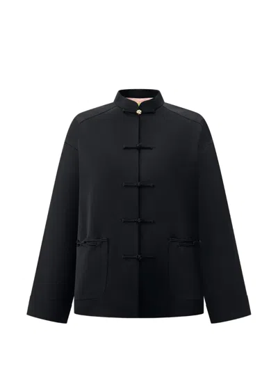 Shanghai Tang Satin Tang Jacket In Black