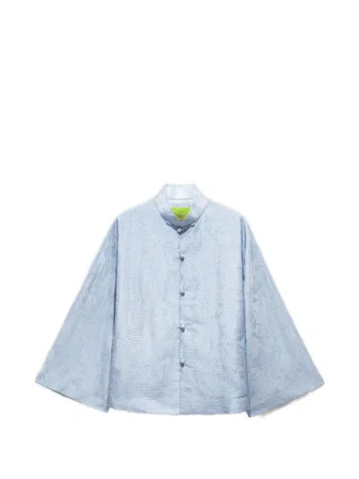 Shanghai Tang Sequin Embellished Kimono Jacket In Blue