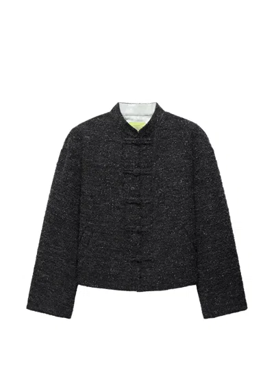 Shanghai Tang Sequin-embellished Tang Tweed Jacket In Grey