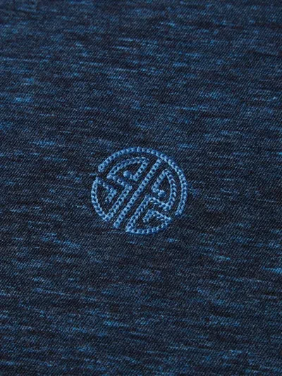 Shanghai Tang Shou Logo-embroidered T-shirt In Blue