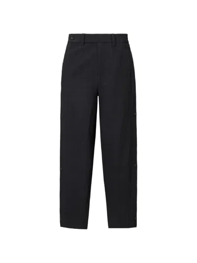 Shanghai Tang Side-button Wide-leg Trousers In Blue