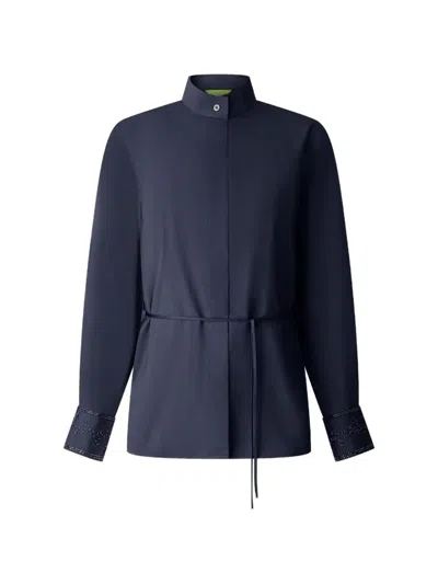 Shanghai Tang Silk Blouse In Blue