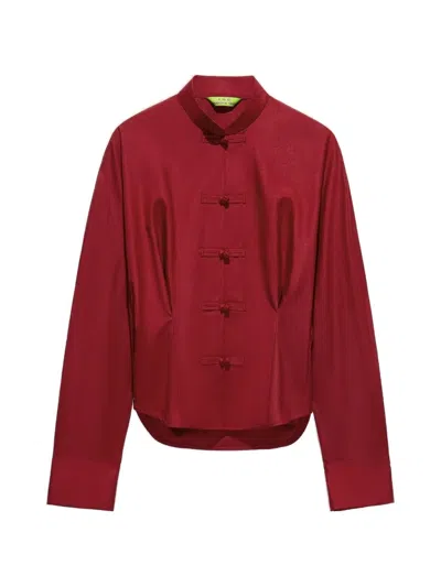 Shanghai Tang Silk Blouse In Red