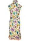 Shanghai Tang Silk Floral-print Dress In White