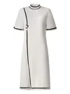 Shanghai Tang Silk High-neck Dress In White