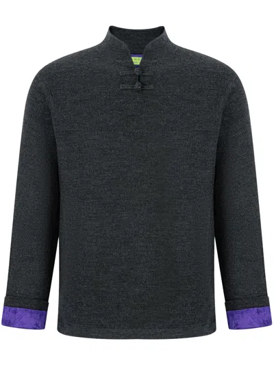 Shanghai Tang Silk-lined Jumper In Grey