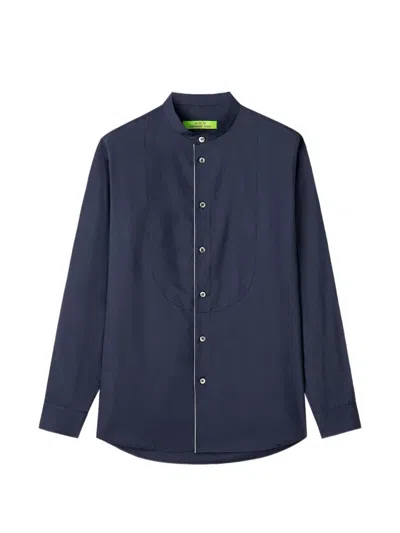 Shanghai Tang Silk Shirt In Blue