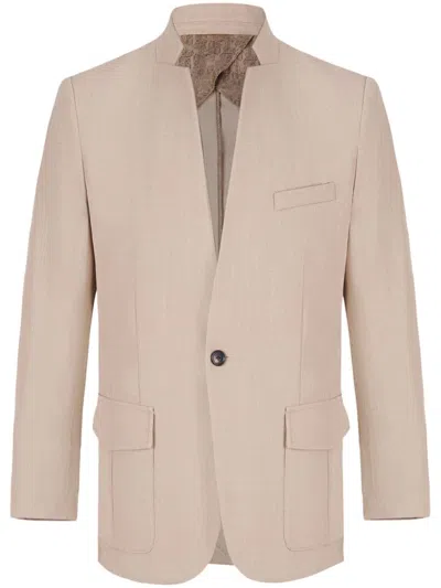 Shanghai Tang Stand-up Collar Blazer In Neutrals