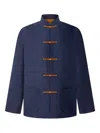 Shanghai Tang Stand-up Collar Silk Jacket In Blue