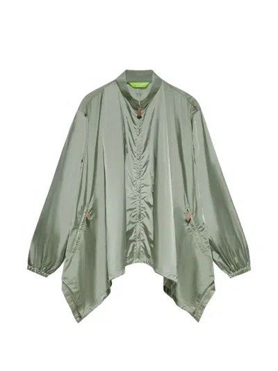Shanghai Tang Tang Asymmetric Windbreaker Jacket In Green