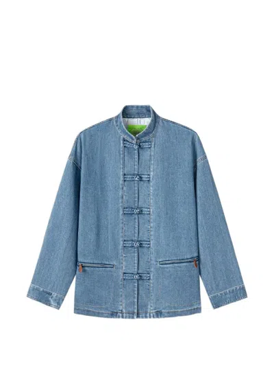 Shanghai Tang Tang Button Jacket In Blue