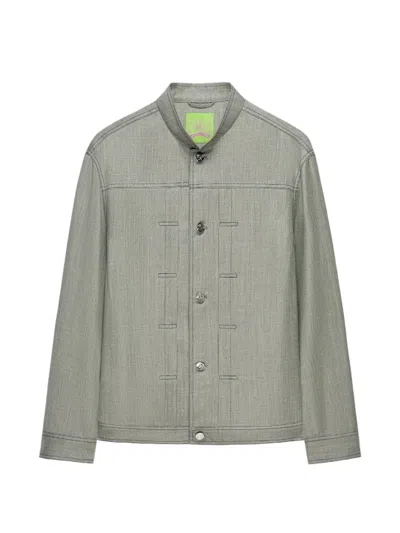 Shanghai Tang Tang Contrast-stitch Jacket In Green
