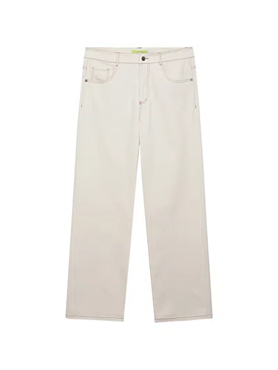 Shanghai Tang Tang Contrast-stitch Jeans In White