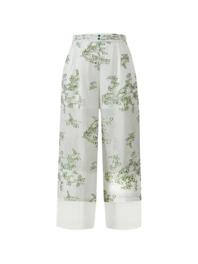 Shanghai Tang Tang Embossed Metallic-thread Trousers In Multi