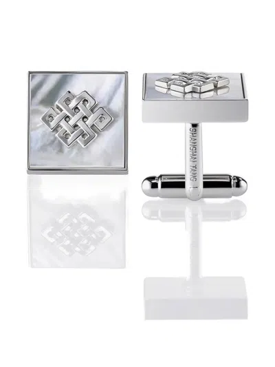 Shanghai Tang Tang Eternity Knot Square Cufflinks In Silver