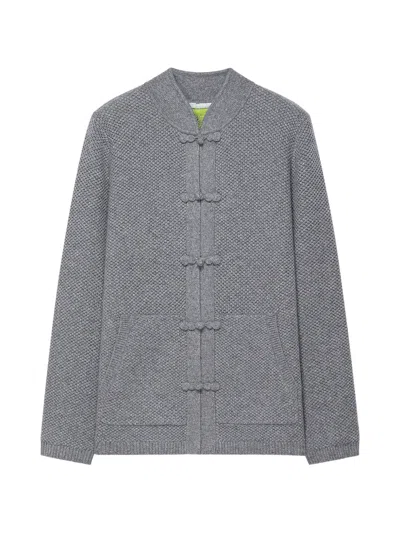 Shanghai Tang Tang Frog-fastening Cardigan In Gray