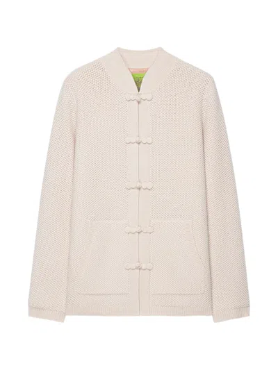 Shanghai Tang Tang Frog-fastening Cardigan In Neutral