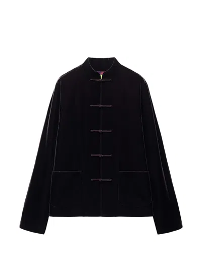 Shanghai Tang Tang Frog-fastening Jacket In Black