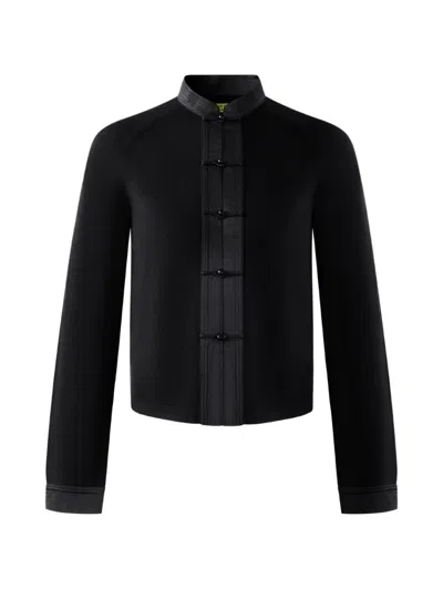 Shanghai Tang High-neck Cardigan In Black