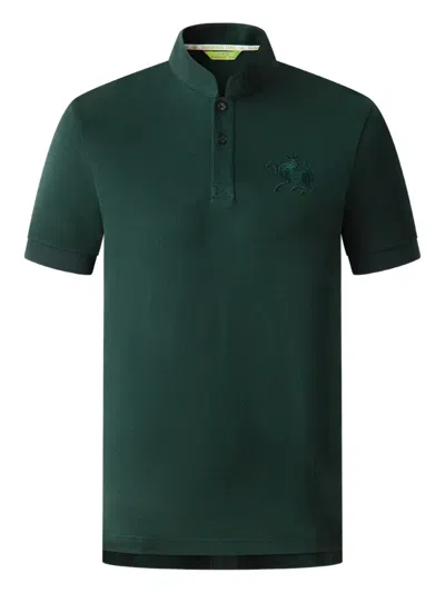 Shanghai Tang Tang Horse Band-collar Polo Shirt In Green