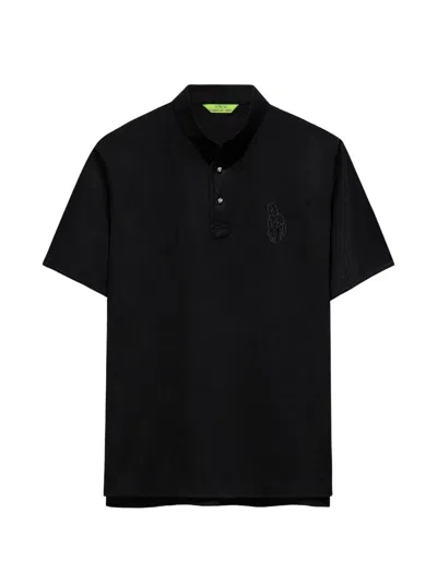 Shanghai Tang Tang Horse Polo Shirt In Black