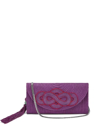 Shanghai Tang Tang Infinity Chinese-knot Clutch Bag In Purple
