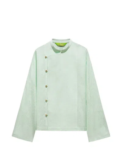Shanghai Tang Tang Jacquard Blouse In Green