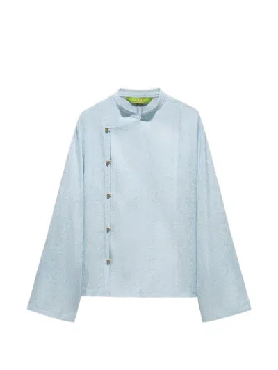 Shanghai Tang Tang Jacquard-effect Blouse In Blue