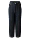 Shanghai Tang Tang Leather-patch Jeans In Blue
