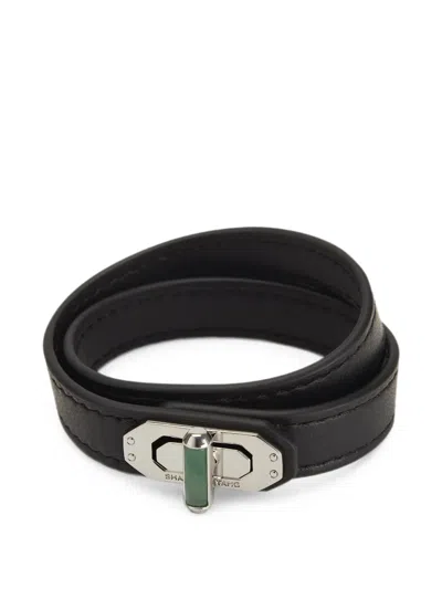 Shanghai Tang Tang Locket Wrap Bracelet In Black