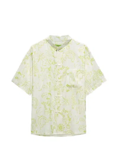 Shanghai Tang Tang Mandarin-collar Shirt In Green
