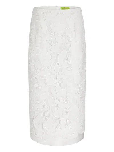 Shanghai Tang Tang Midi Skirt In ホワイト