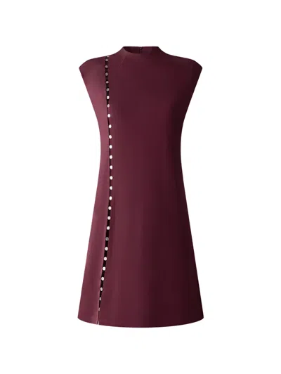 Shanghai Tang Tang Mock-neck Mini Dress In Purple