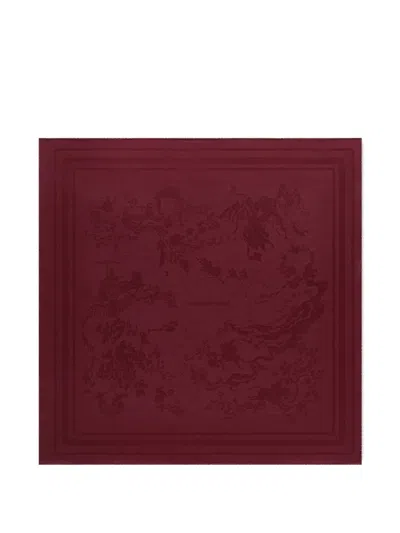 Shanghai Tang Tang Patterned Scarf In Burgundy