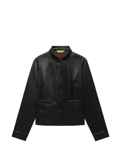 Shanghai Tang Tang Satin Blouse In Black