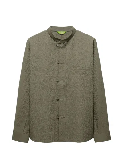 Shanghai Tang Tang Seersucker Shirt In Gray