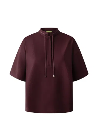 Shanghai Tang Tang Short-sleeve Top In Burgundy